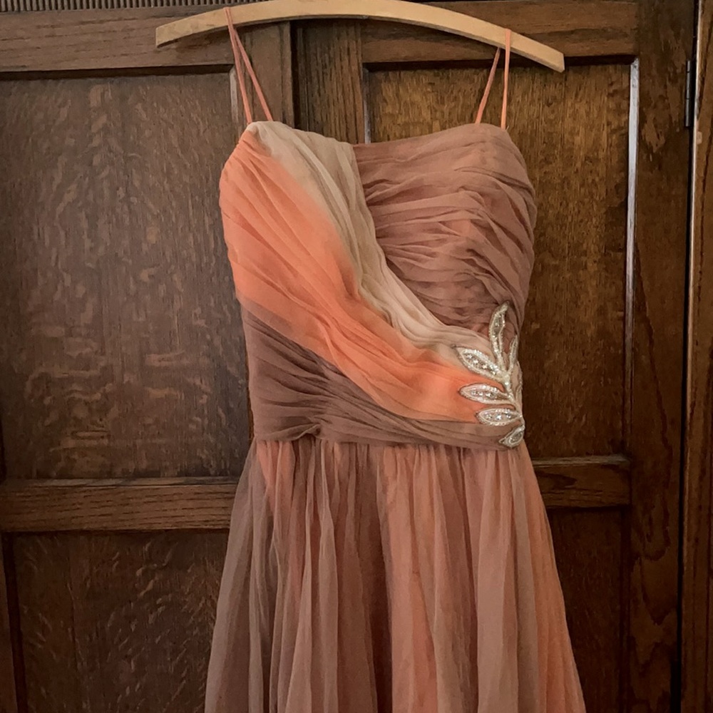 Vintage peach prom dress